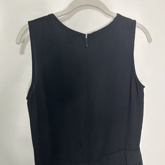 Cabi Black Grace Sleeveless Jumpsuit Size 6 Gold Zipper With Pockets Minimalist - Picture 5 of 11
